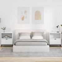 Nachtkastjes met lade 2 pcs Wit 49 x 36 x 61 cm Bewerkt hout