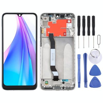 LCD-scherm en Digitizer Volledige assemblage met frame voor Xiaomi Redmi Note 8T(Zilver)