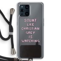Christian Grey: Oppo Find X3 Pro Transparant Hoesje met koord