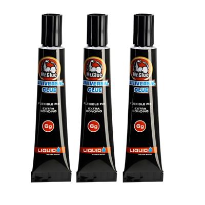 Mr Glue Lijm universeel - 3x - 7 ml - transparant - extra sterk - snel drogend Mr Glue Lijm universeel - 3x - 7 ml - transparant - extra sterk - snel drogend