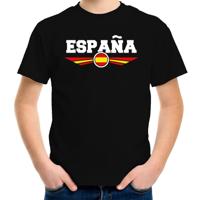 Spanje landen supporters t-shirt - zwart - kinderen - Fan kleding - EK / WK / Olympische spelen