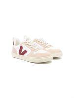 VEJA Kids logo-patch low-top leather sneakers - Tons neutres - thumbnail