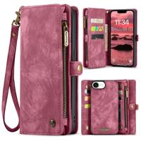 Caseme iPhone 16e hoesje - Vintage 2 in 1 portemonnee - Rood