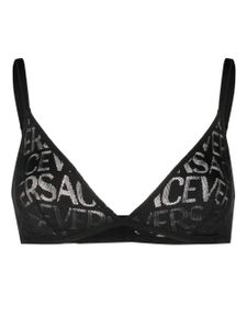 Versace soutien-gorge à logo Allover en résille - Noir