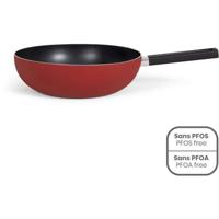 Premier Chef - Wok 32 cm - LIVOO - MEP156R - Antiaanbaklaag zonder PFOA of PFOS - Siliconen handgreep - Alle kookplaten inclusief inductie