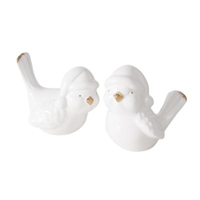 Boltze Home Vogel ville dolomiet h9cm wit