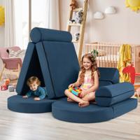 13-Delige Modulaire Bank voor Kinderen Multifunctionele Sectionele Bank voor Peuters Converteerbare Schuimrubberen Bank voor Kinderen