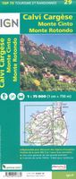 Fietskaart - Wandelkaart 29 Calvi Cargese Corsica | IGN - Institut Géo