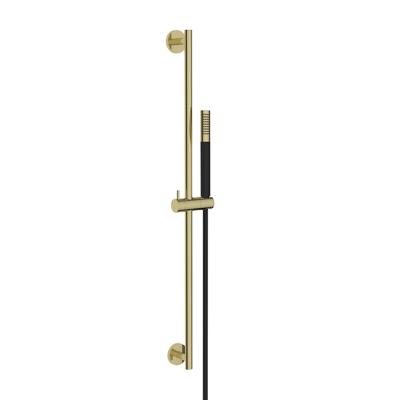 Glijstangset Wiesbaden Remi Met Staafhanddouche 1 Stand 150 cm Geborsteld Messing/Mat Zwart