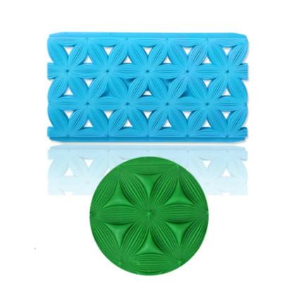 2 PC'S taart fondant tool hartvormige Diamond textuur Plaid Overpass Quyi Seal Printing mal (6 Petal cut schimmel 56006)
