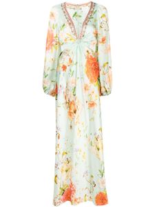 Camilla robe fleurie à découpes - Vert