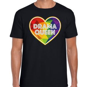 Gay Pride t-shirt met tekst - heren - zwart - drama queen - LHBTI