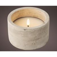 LED kaars vlameffect dia12cm grijs
