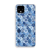Blauw motief: Pixel 4 Transparant Hoesje