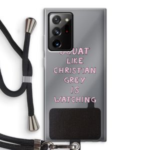 Christian Grey: Samsung Galaxy Note 20 Ultra / Note 20 Ultra 5G Transparant Hoesje met koord