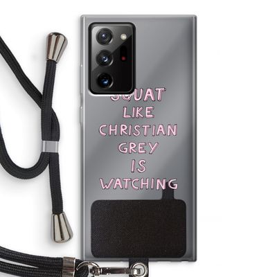 Christian Grey: Samsung Galaxy Note 20 Ultra / Note 20 Ultra 5G Transparant Hoesje met koord