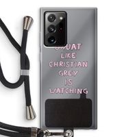 Christian Grey: Samsung Galaxy Note 20 Ultra / Note 20 Ultra 5G Transparant Hoesje met koord