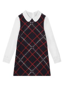 Dolce & Gabbana Kids robe longues manches à motif tartan - Bleu