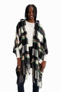 Geruite poncho capuchon - MATERIAL FINISHES - U