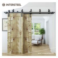 Intersteel Set van 5 wandsteunen voor dubbele schuifdeuren mat zwart - thumbnail