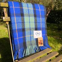 Plaid wol Flower Schotland blue