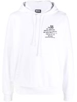 Diesel hoodie en coton mélangé à slogan imprimé - Blanc