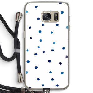 Blauwe stippen: Samsung Galaxy S7 Transparant Hoesje met koord
