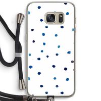 Blauwe stippen: Samsung Galaxy S7 Transparant Hoesje met koord