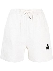 MARANT ÉTOILE logo-print cotton-blend track shorts - Tons neutres