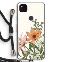 Floral bouquet: Pixel 4a 5G Transparant Hoesje met koord