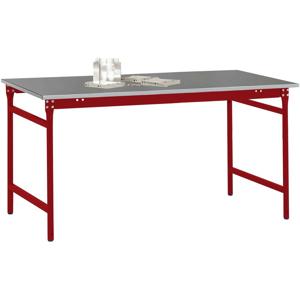 Manuflex BB3004.3003 Bijzettafel basis stationair met staalbeslag schijf in robijnrood RAL 3003, bxdxh: 750 x 500 x 780 mm Robijn-rood