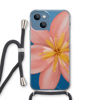 Pink Ellila Flower: iPhone 13 mini Transparant Hoesje met koord