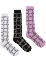 JW Anderson chaussettes à logo en intarsia (lot de trois) - Noir