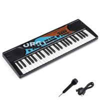 Kinderpiano Keyboard 49 Toetsen Draagbaar Elektrisch Keyboard met 8 Ritmes 8 Geluiden & 10 Demo's Zwart