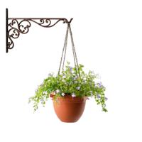 Esschert Design Muurhaak - sierkrullen - bruin -35 x 25 cm - voor plantenpotten -gietijzer