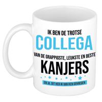 Cadeau koffie/thee mok voor collega - blauw - trotse collega - keramiek - 300 ml   -