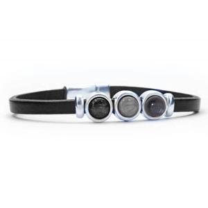 Qoss Zwarte Armband Milo Donker Grijs - Maat S