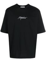 Moschino t-shirt en coton biologique à logo brodé - Noir