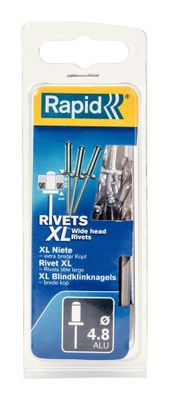 Rapid blindklinknagel XL 4.8x12mm incl. boortje (40st)