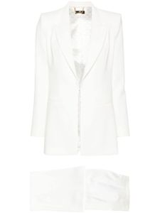 Elisabetta Franchi costume à design texturé - Blanc