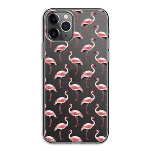 Flamingoprint groen: iPhone 11 Pro Transparant Hoesje