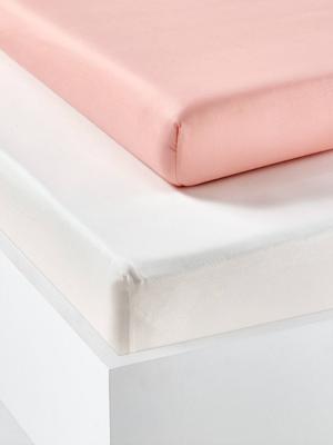 Set van 2 hoeslakens voor kinderen van gerecycled katoen lichtroze