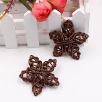 10 stuks 6cm kunstmatige stro bal DIY decoratie rotan sterren Christmas decor Home ornament Supplies (koffie)