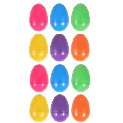 Set van 12x stuks kunststof surprise paaseitjes multi-kleur 8 cm Set van 12x stuks kunststof surprise paaseitjes multi-kleur 8 cm
