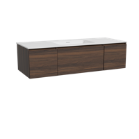 Storke Edge zwevend badmeubel 135 x 52 cm notenhout met Mata enkele wastafel in solid surface mat wit - thumbnail