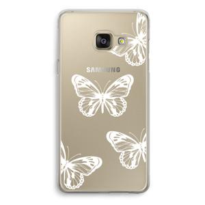 White butterfly: Samsung Galaxy A3 (2016) Transparant Hoesje