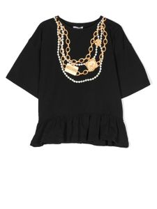 Moschino Kids t-shirt à imprimé Bling - Noir