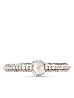 David Morris bracelet Pearl Rose en or blanc 18ct orné de diamants - Argent
