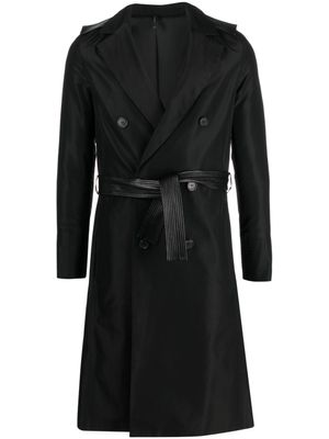 Christian Dior Pre-Owned trench en soie à boutonnière croisée pre-owned (années 2000) - Noir