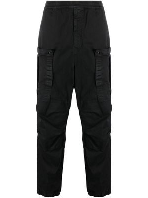 Stone Island pantalon cargo en coton à patch Compass - Noir